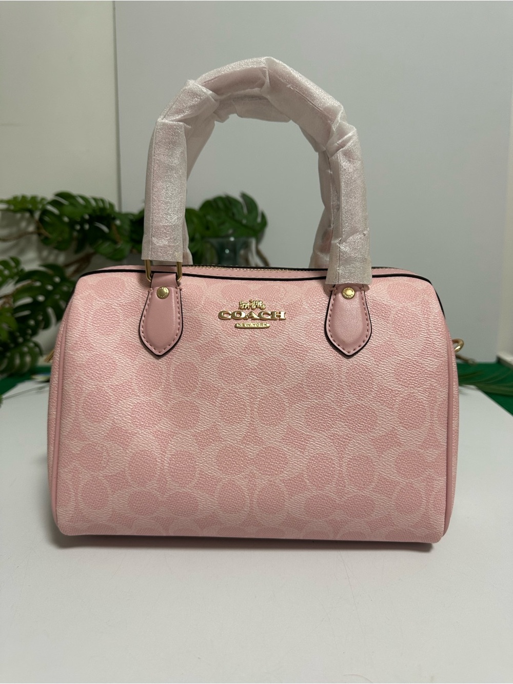 Coach Pink Signature Dome Satchel